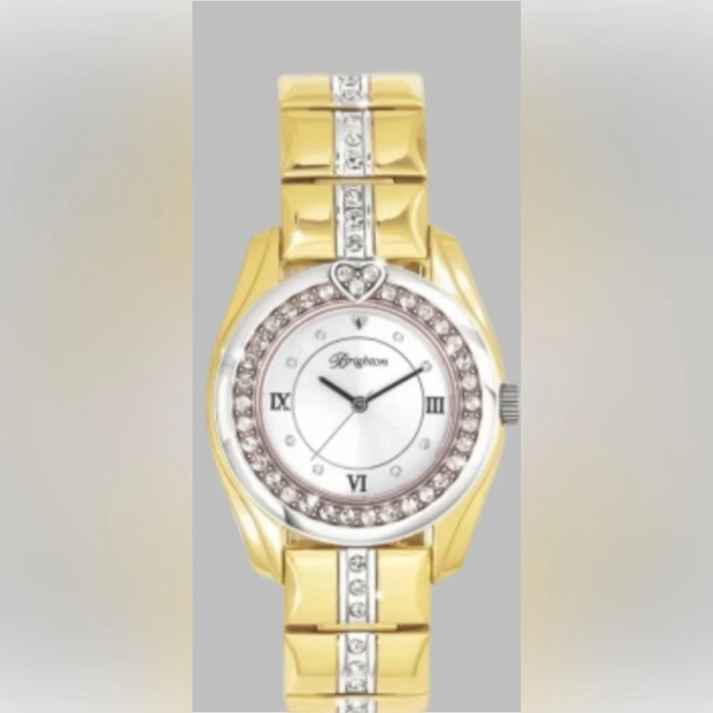 Brighton Dana Point Gold Watch. Summer Time Look Beautiful Crystals. New battery